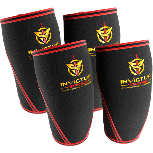 4 Invictus Strong 7-mm Premium Grade Neoprene and Nylon Woven, High Compression Knee Sleeves