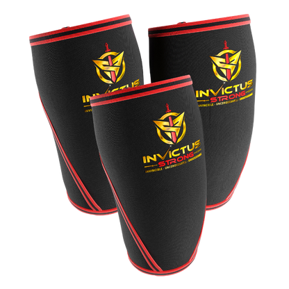 3 Invictus Strong 7-mm Premium Grade Neoprene and Nylon Woven, High Compression Knee Sleeves