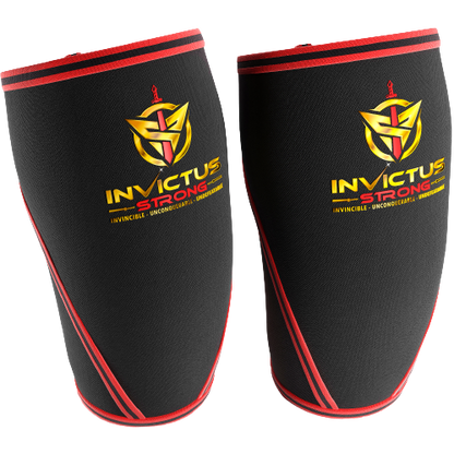 2 Invictus Strong 7-mm Premium Grade Neoprene and Nylon Woven, High Compression Knee Sleeves