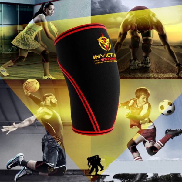 2 Invictus Strong 7-mm Premium Grade Neoprene and Nylon Woven, High Compression Knee Sleeves